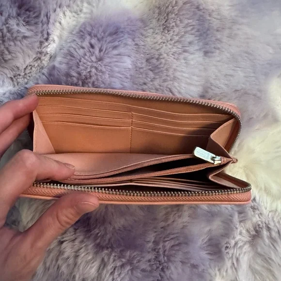 Coach Signature pink and brown Zip around wallet - Picture 6 of 8
